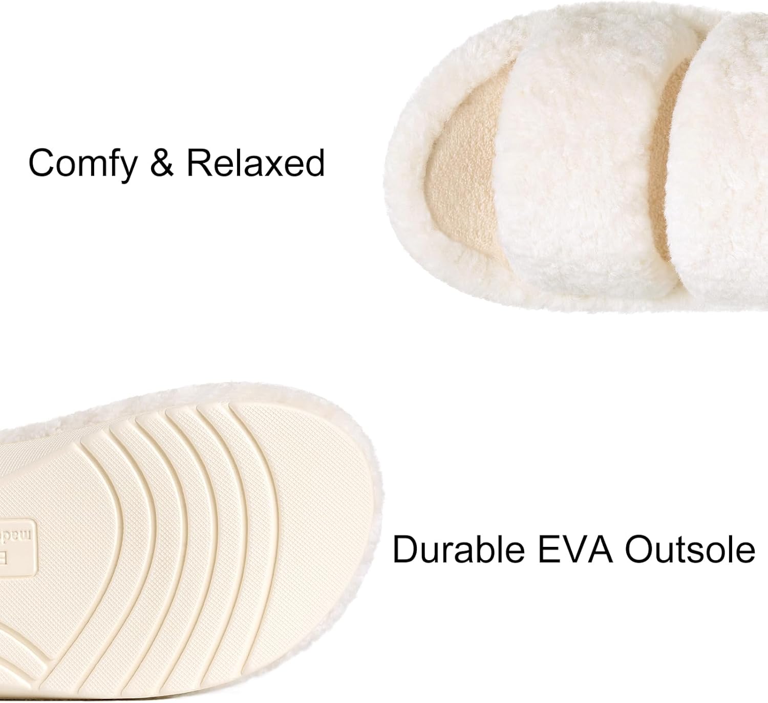 Litfun Women's Fuzzy House Slippers with Moderate Arch Support Open Toe Cozy Bedroom Shoes Indoor Outdoor - Image 6