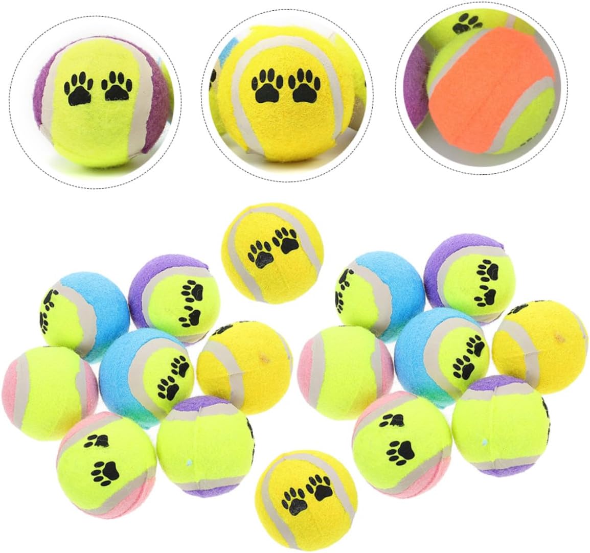 16pcs Dog Rubber Molar Balls Interactive Chew Small Puppy Training Balls Sturdy Rubber 7cm Diameter for Aggressive Chewers and Active Dogs Random Color