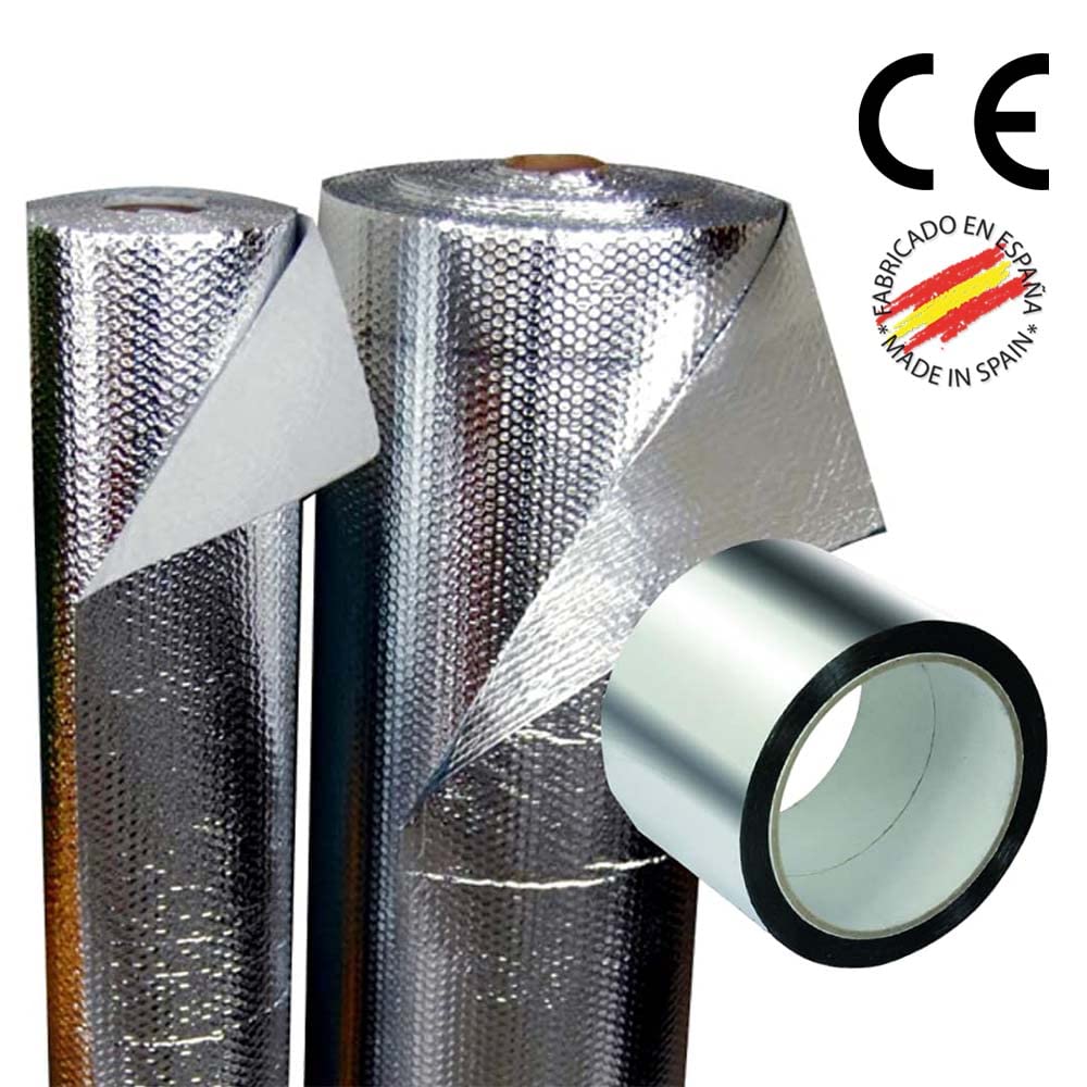 Isolation thermique réfléchissante 100 % aluminium et bulles - Rouleau de 3m² (2,5m x 1,20m) - Pour chaleur et froid : maisons, caravanes, radiateurs, greniers, débarras,