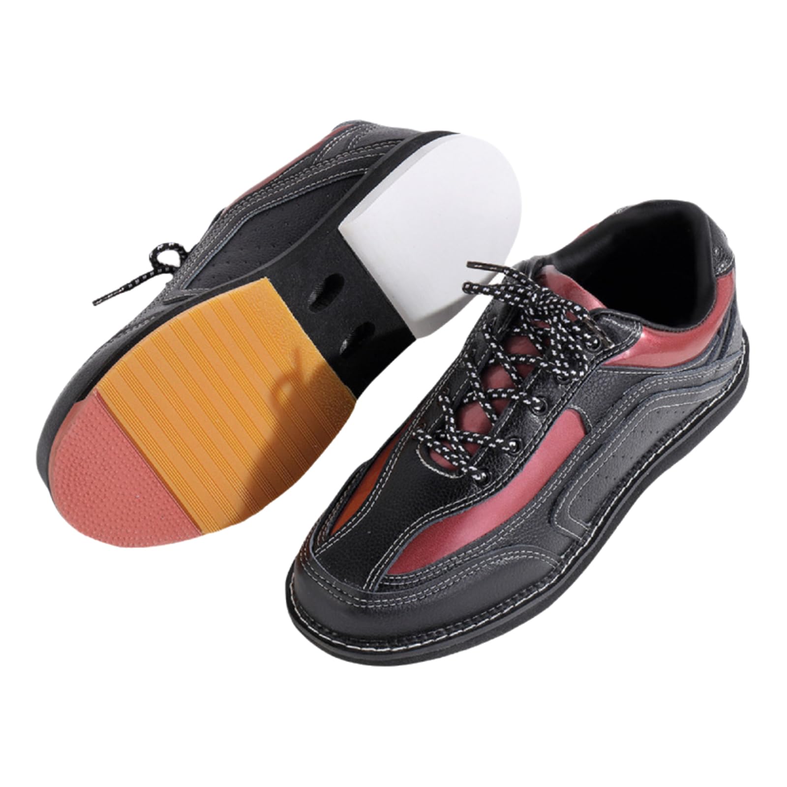 Bowlingschuheleder,Rasen Bowlingschuhe,Unisex Bowling Schuhe,Erwachsene Bowlingschuhe,Anti-Rutsch,Buffer Atmungsaktiv,Mit Wechselsohle,Leichtgewicht,FüR Damen Herren Jugendliche