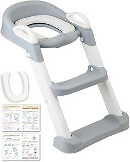 Rozally【保育士が監修】 トイレトレーナー トイトレ トレーニング 練習 折りたたみ おまる 補助 便座 補助便座 トイレ補助 踏み台 合金鋼 (ホワイト)