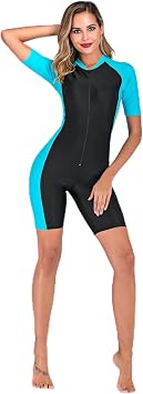 Sbart Womens Fullbody Swimsuit, Front Zip Swimsuit for Diving Snorkeling Surfing Swimming
