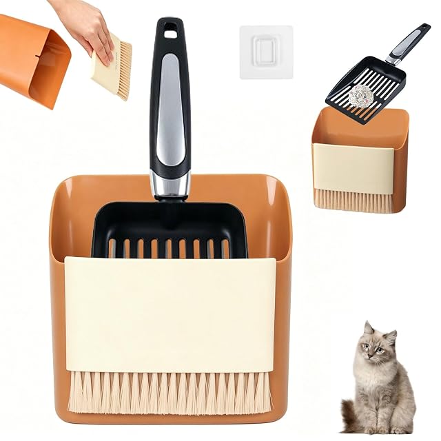 Cryptisg 3 Pzs Pala Arenero Gato Set, Pala Arena Gatos de Acero Inoxidable