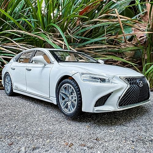 Image of 1 /32 Compatible for Lexus Ls500h Model Car, Zinc Alloy Pull Back Toy car with Sound and Light for Kids Boy Girl Gift-White