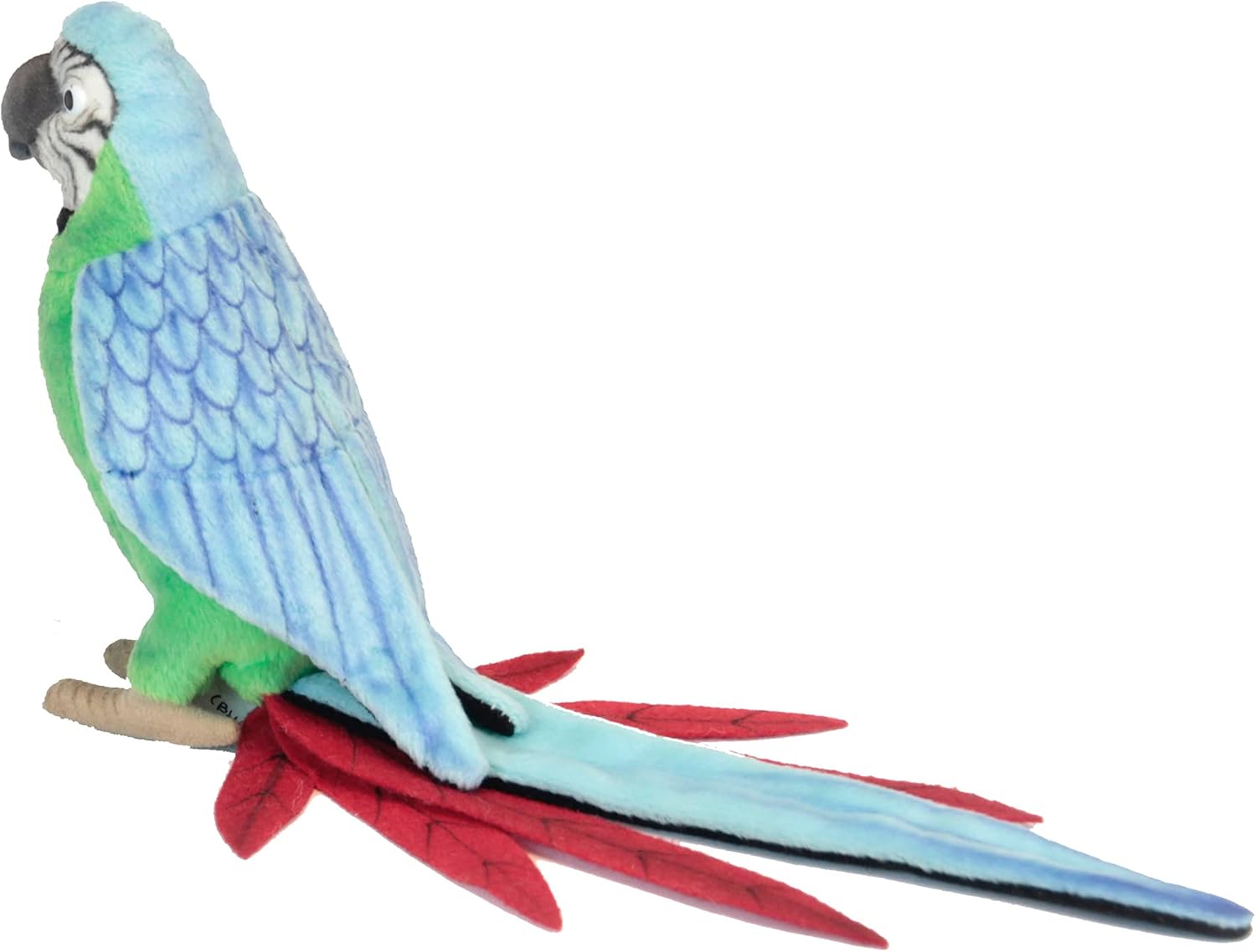 Hansa Parrot Plush Animal Toy, 7", Green and Blue