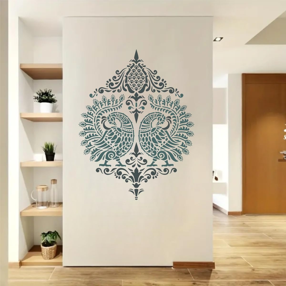 Traditional Peacock Mandala Wall Sticker for Living Room Bedroom Hallway | Elegant Ethnic Vinyl Wall Art Decor | Removable Waterproof Self Adhesive Wall Decal for Home Decoration (46x60) cm-picture-20