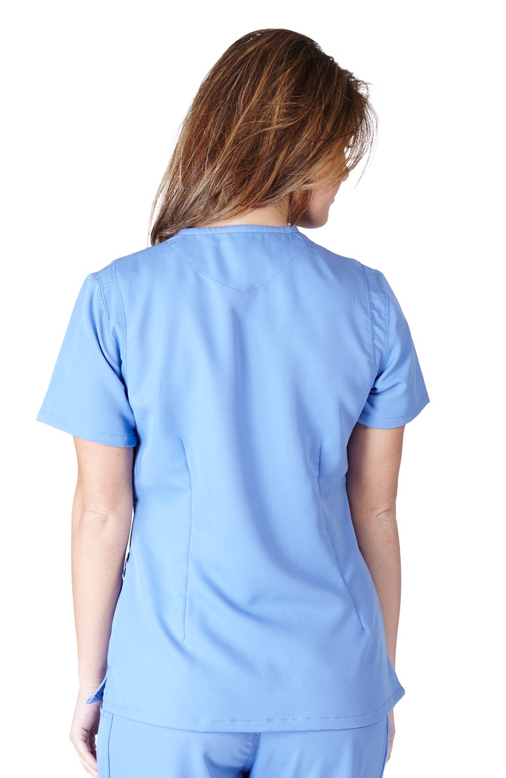 Ultra Soft Scrubs - Womens Two Pocket Scrub Top, Ceil Blue 38786-Small