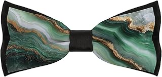 Pajarita con textura de piedra de mármol verde para hombre, pajarita de boda y fiesta