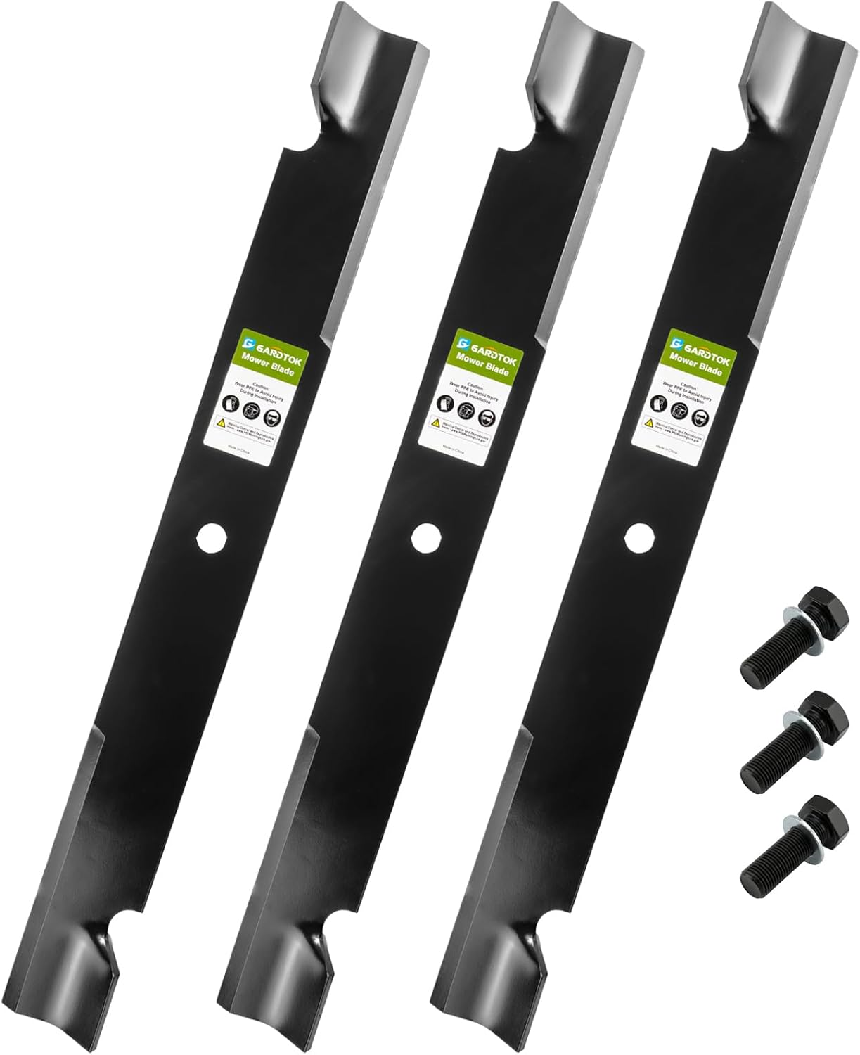 3-Pack High Lift Mower Blades Replacement for Bad Boy 038-7230-00 038-7202-00 Outlaw XP Rebel Rogue Diesel, Fits 72-Inch Deck Zero Turn Mowers, with 3 Bolts and 3 Washers