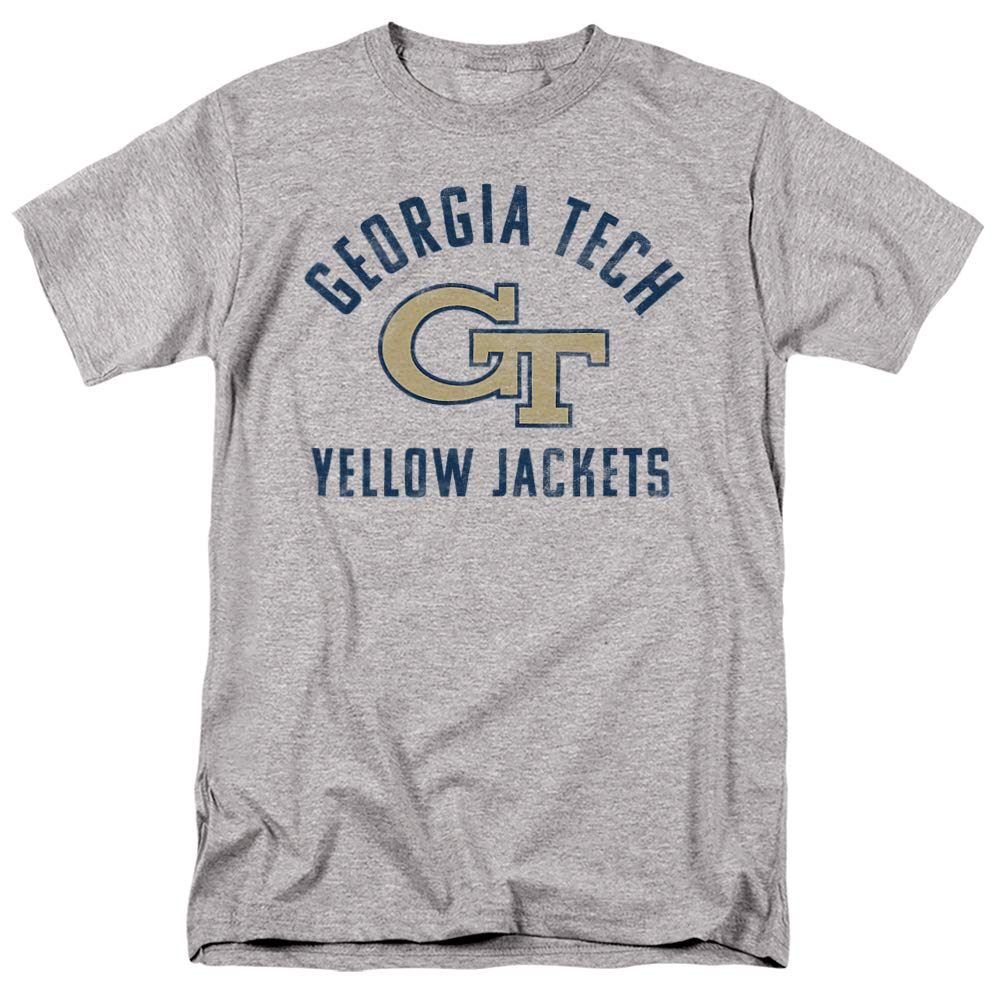 Georgia Tech Official Yellow Jackets Logo Unisex Adult T-Shirt, Athletic Heather, Large