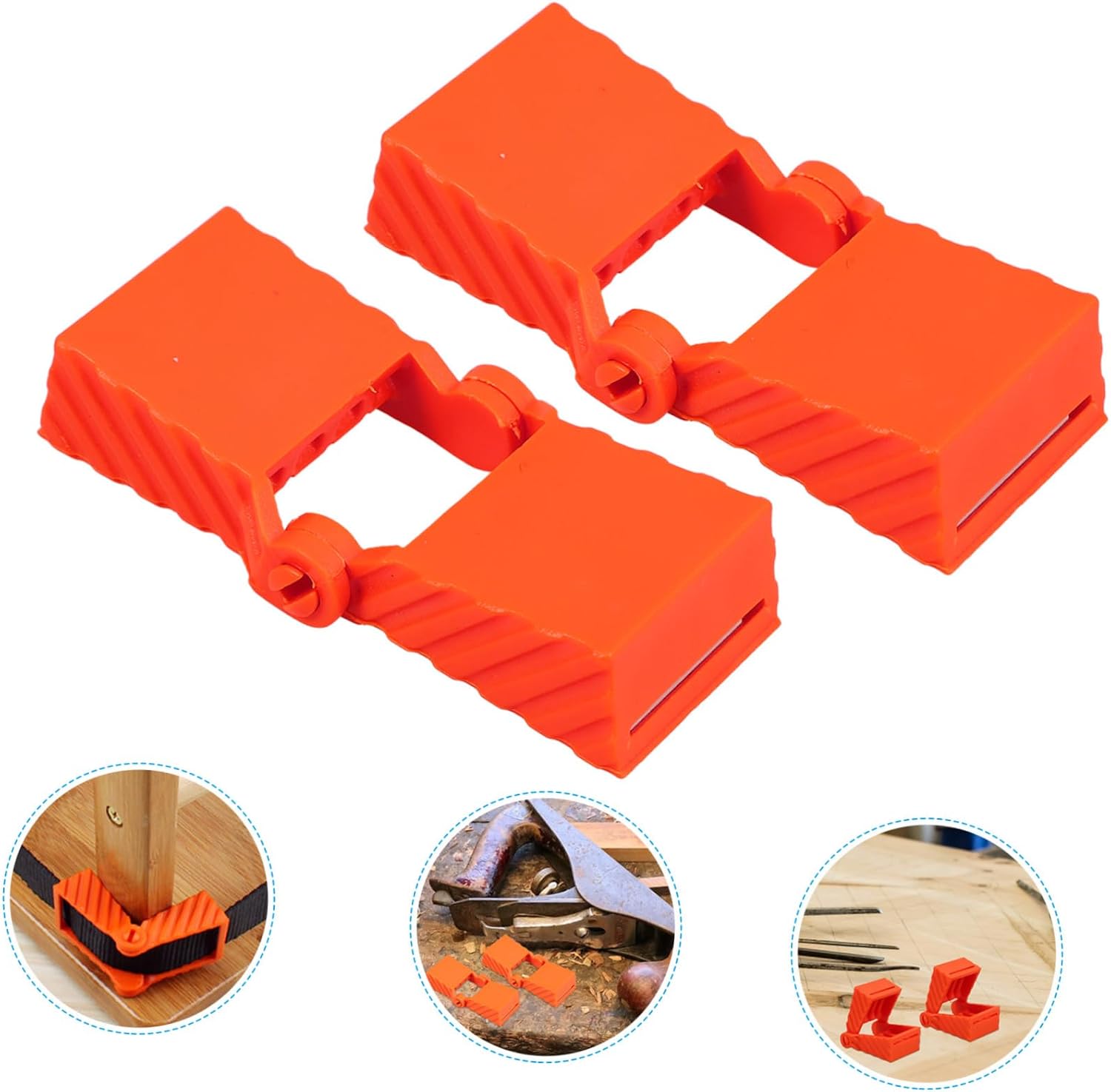 4pcs Woodworking Strap Clamps Blocks Ratchet Band Clamp Blocks for Beam Nrs Strap