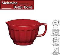 Vista 33 de UPware Latte Style Melamine Batter Bowl with Pour Spout, Handle and Non-Slip Base, Grip Handle for Easy Mix and Pour, Home Essentials Cooking and