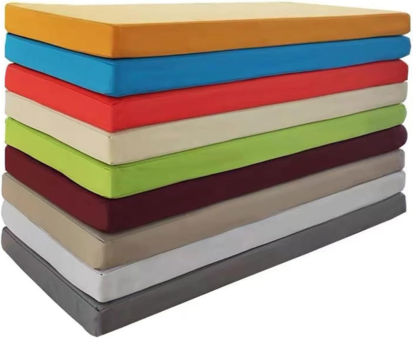 Custom Bench Cushion Size, Garden Patio Bench Waterproof Pad, Non-Slip Washable Bench Cushion Pads, Soft Garden Bench Cushion, Patio Bench Seat Pad- Brown Green- 110 * 30 * 5cm