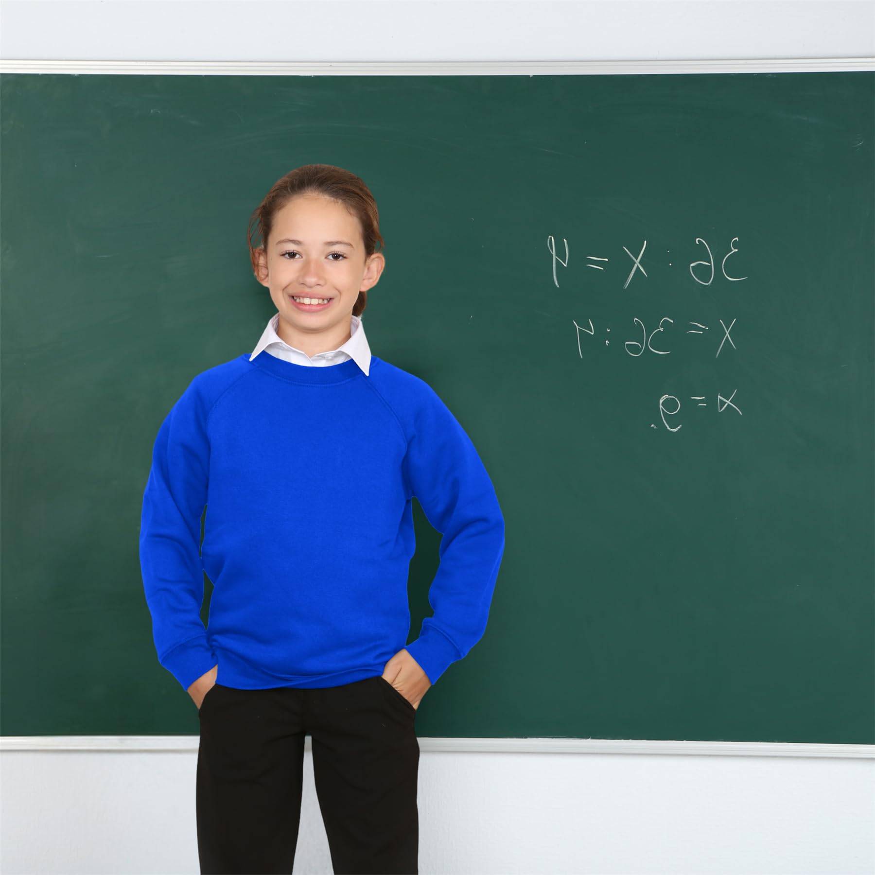Maglioni per bambini uniformi per ragazzi e ragazze, tinta unita, a maniche lunghe, girocollo, maglione essenziale per uniforme scolastica ragazzi e ragazze