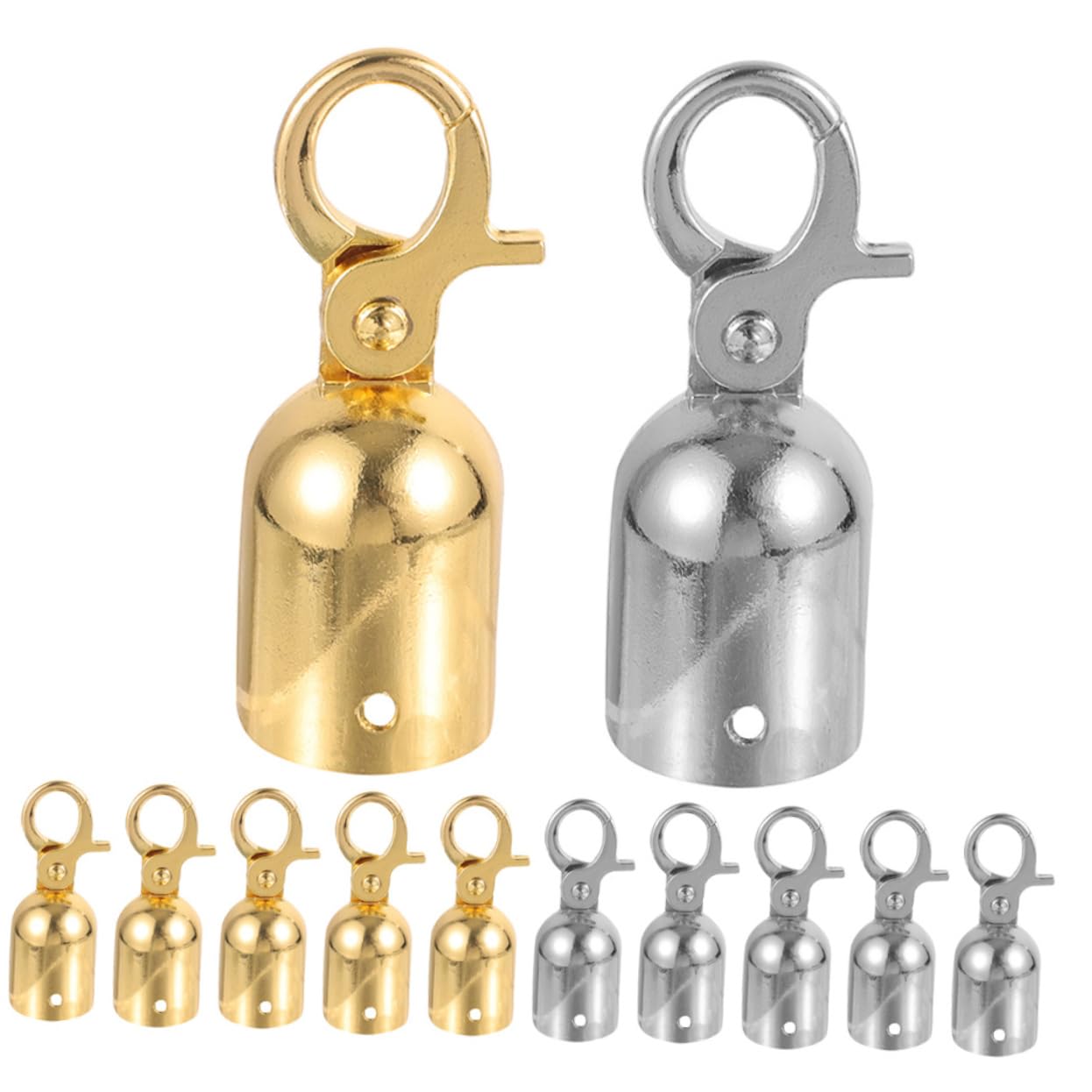 Tope Final De Cuerda Acero Tapón Patio Manos Galvanizado Broche De Extremo De Cuerda Conectores De Cuerda Mosquetón De Extremo De Cuerda 12 Piezas X 4