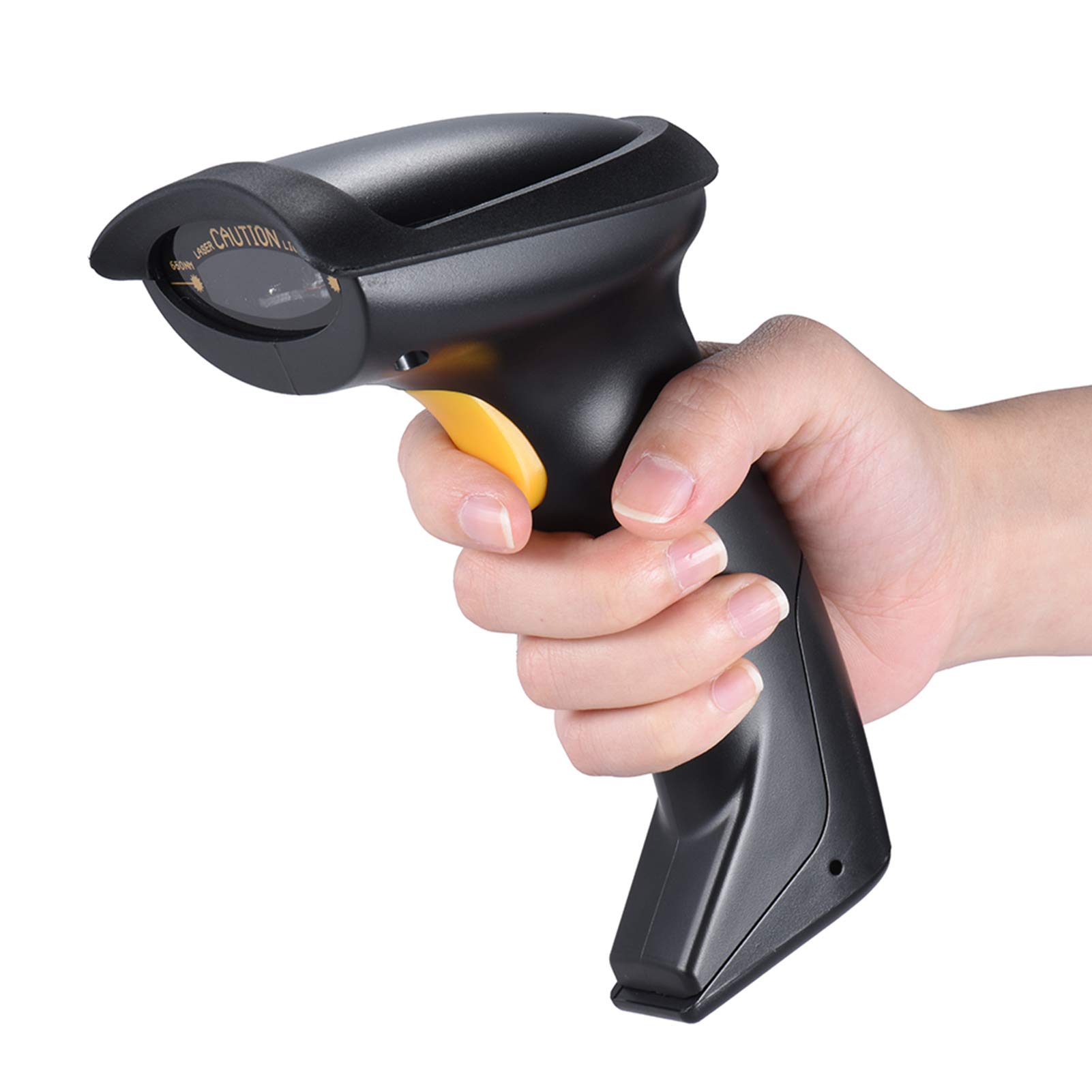 Fawoonu Auatic/Manual 2.4G Wireless Handheld 1D Barcode Scanner Reader Supports Reverse Type Bar Code Scanning with USB Receiver for Supermarket Library Logistics Express Retail Store Warehouse