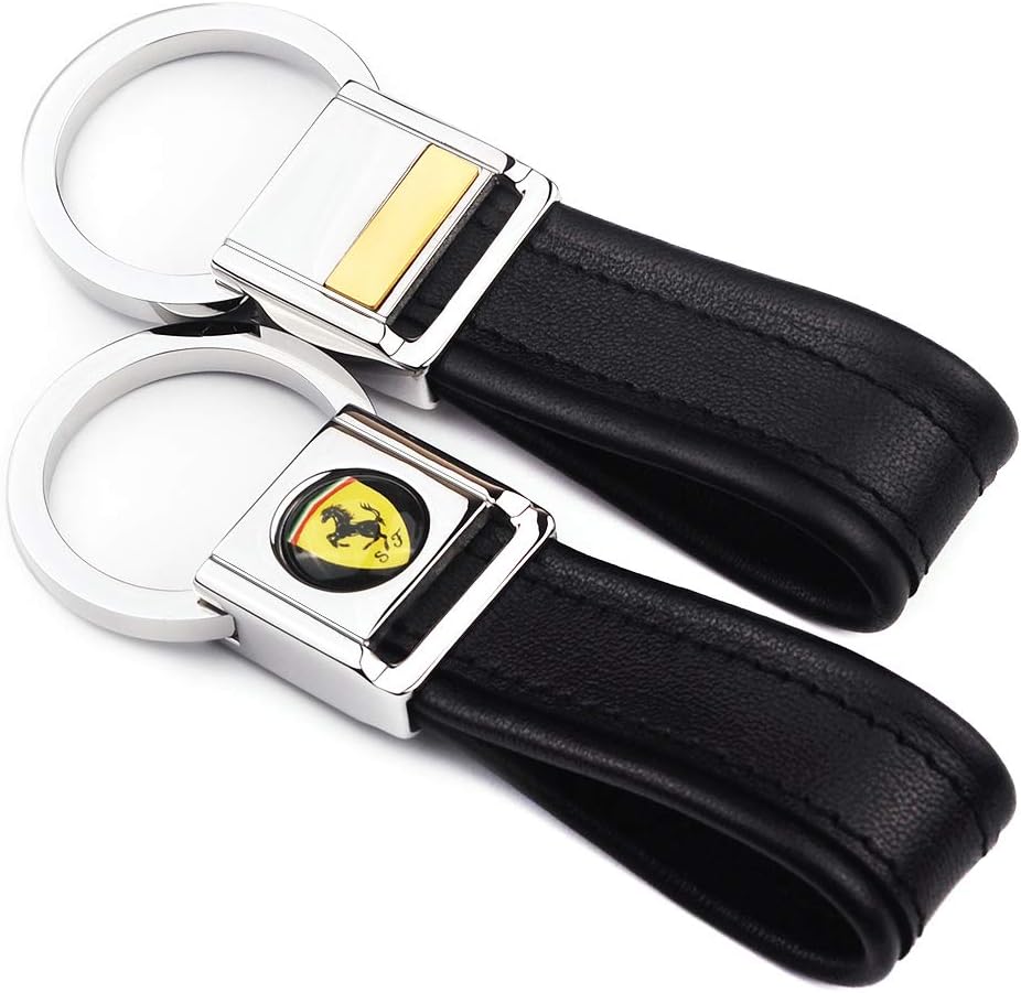 Stainless steel lanyard keychain and leather strap clips compatible with infiniti key fob