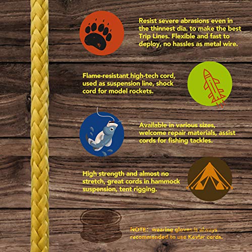 image for emma kites 100% Kevlar Braided String Utility Cord 100Ft 250Lb High St