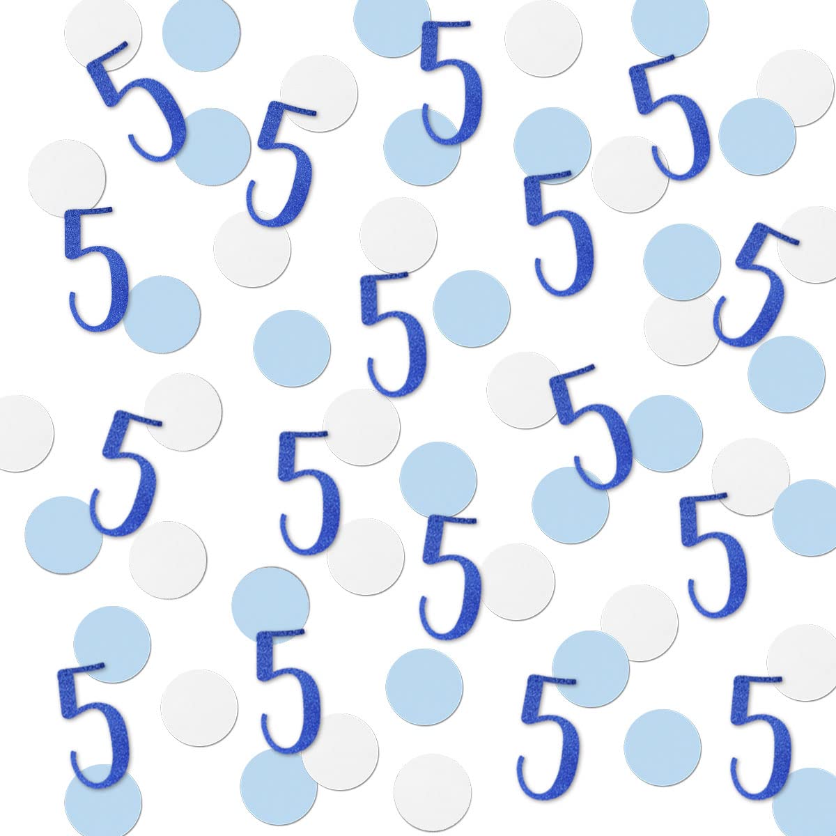 Blue Glitter 5 Confetti, 5th Birthday Number Confetti, 200pcs Anniversary Party Table Decoration Supplies