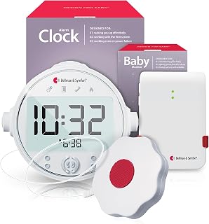 Bellman & Symfon Baby Cry Notification System with Alarm Clock Receiver and Bed Shaker – Non-WiFi Baby Monitor Device – Multi-Sensory Vibration, Light Alarm – Ideal for Deaf and Hard of Hearing