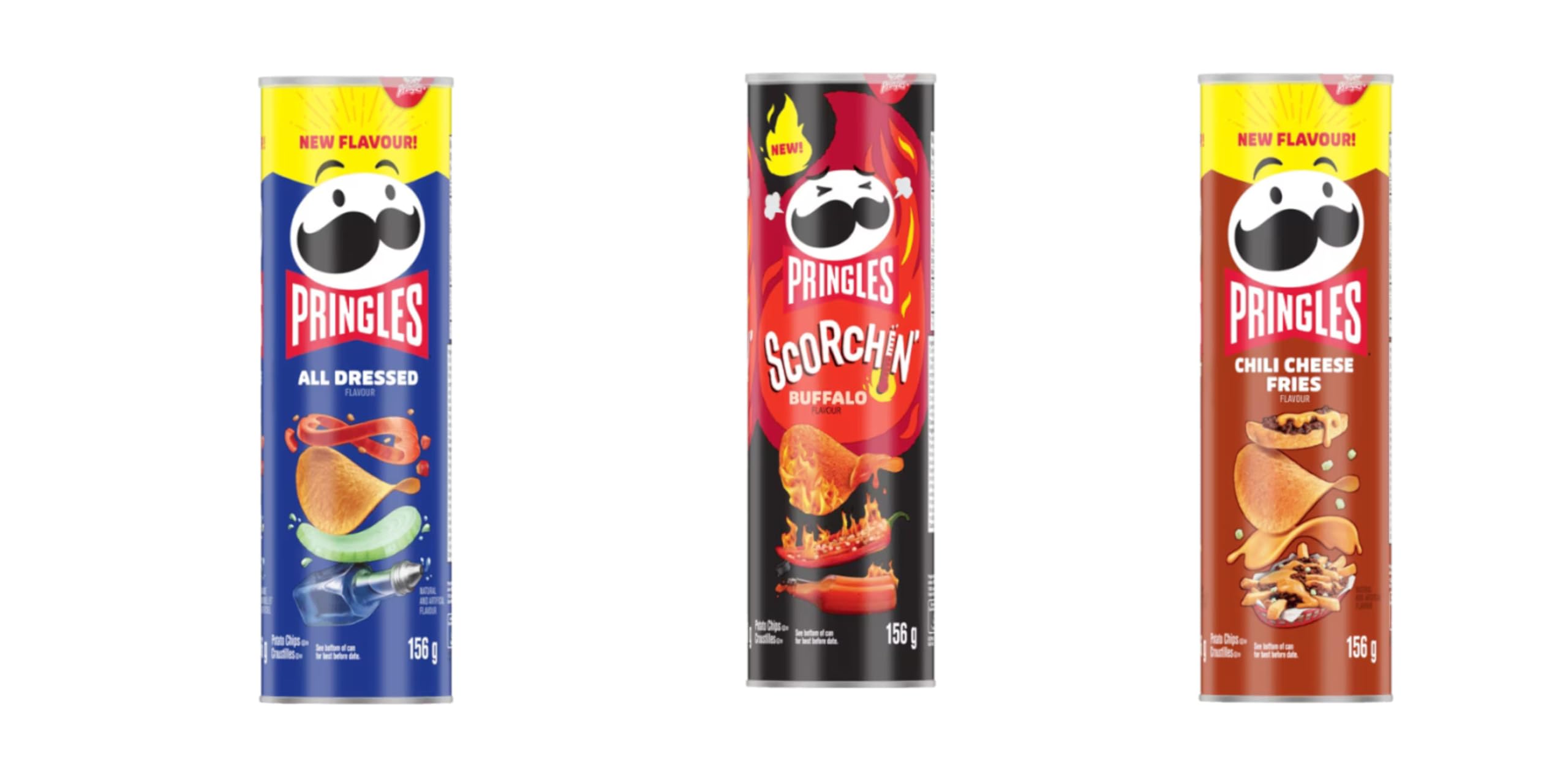 PRINGLE S 3 Variety Pack | Chili Cheese Fries | All Dressed | Scorchin Buffalo| 156g Each : Amazon.co.uk: Grocery PRINGLE S 3 Variety Pack | Chili Cheese Fries | All Dressed | Scorchin Buffalo| 156g Each : Amazon.co.uk: Grocery