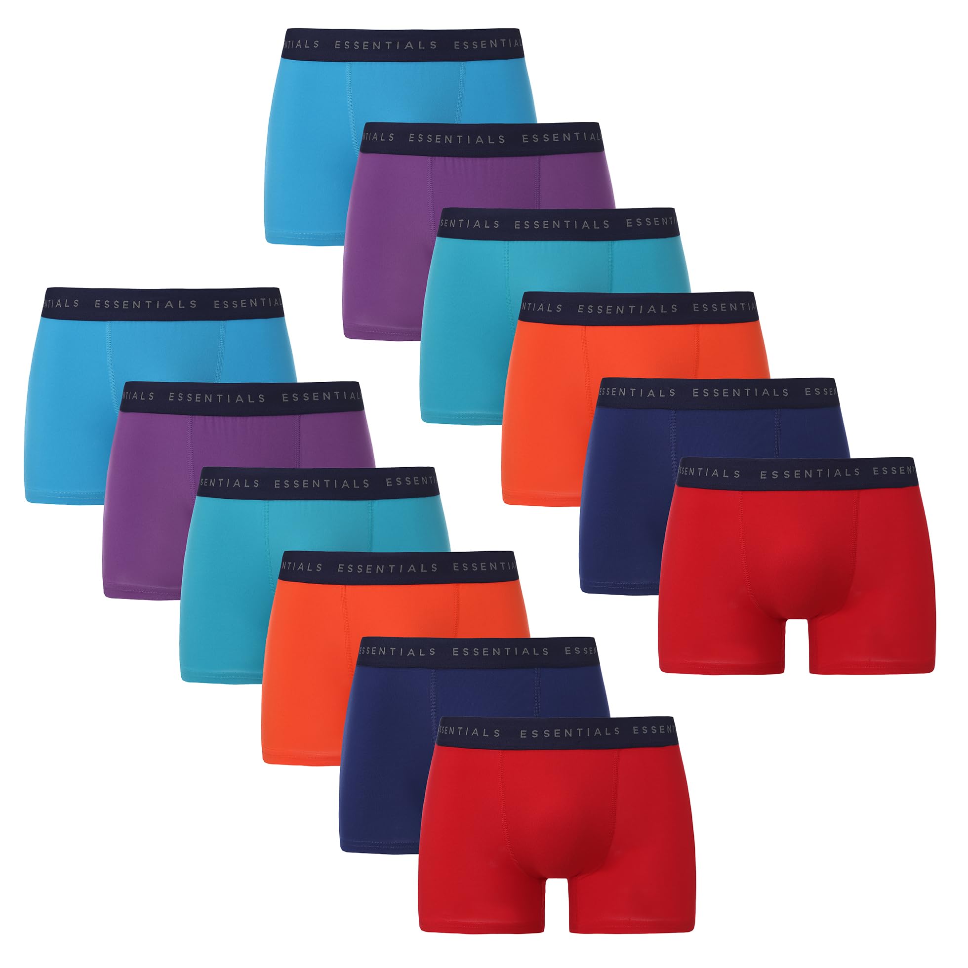 The Essentials Wardrobe Men's 12Pk Bright 12Pk Tew Boxer - Bright - Large