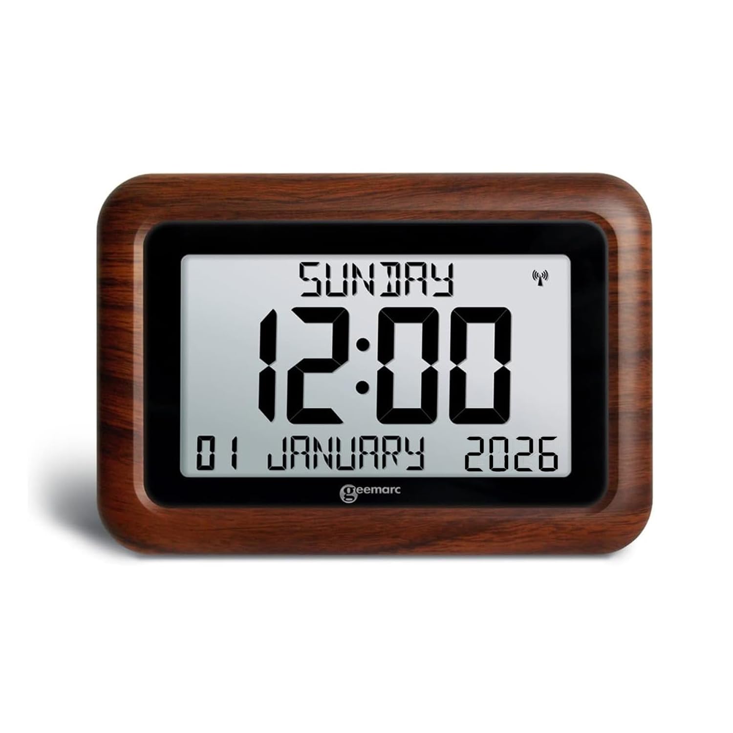 – Geemarc Dementia Clock - The Easy-to-read & Self-setting Viso 10 - Ideal for Seniors and People Living with Alzheimer's - Battery Operated - No Backlight - Wood