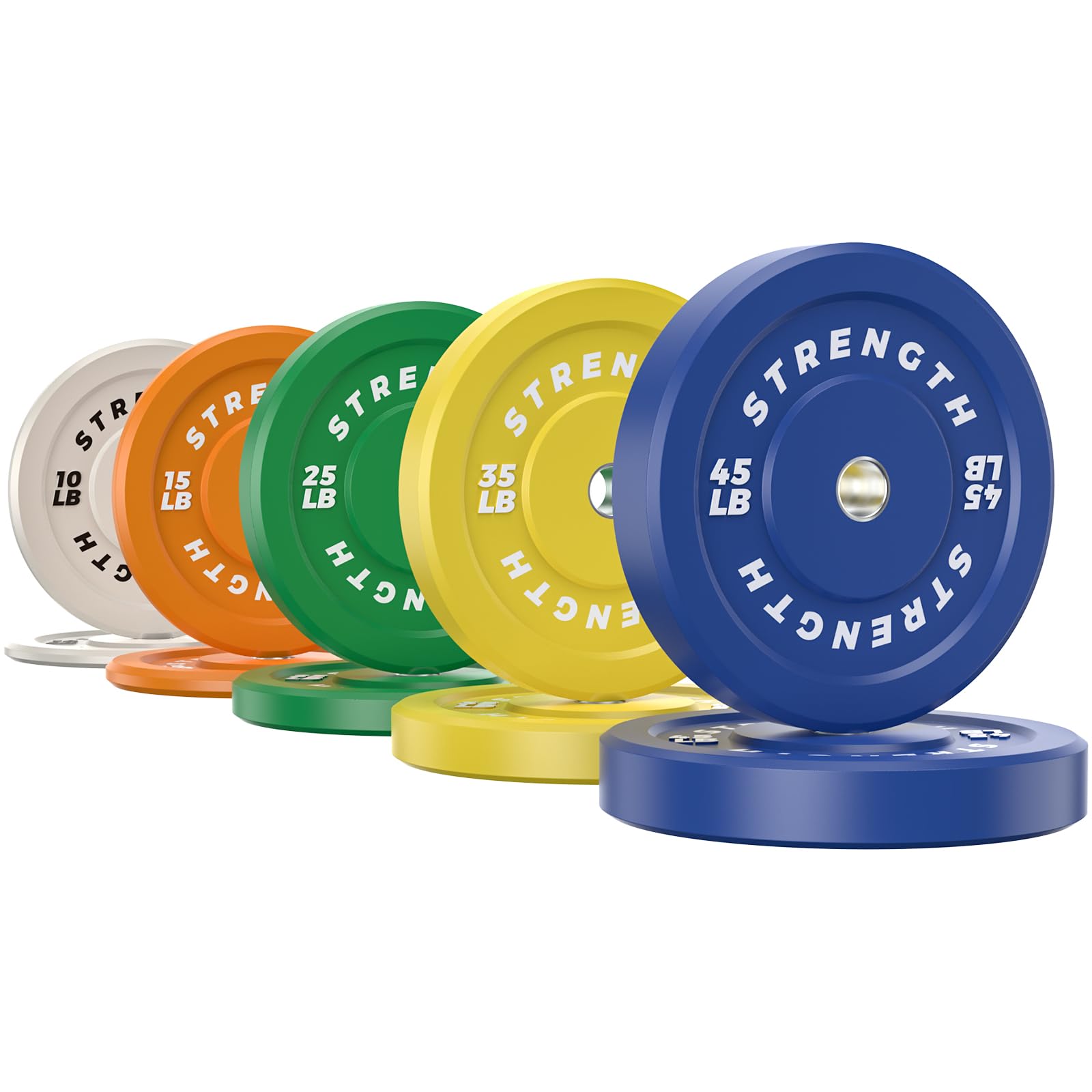XDDIAS Bumper Plate, Olympic Bumper Board Set, 2" Rubber Weight Plates with Steel Insert for Weightlifting and Strength Training - Sold as Single, Pair or Set (15-50 lbs)