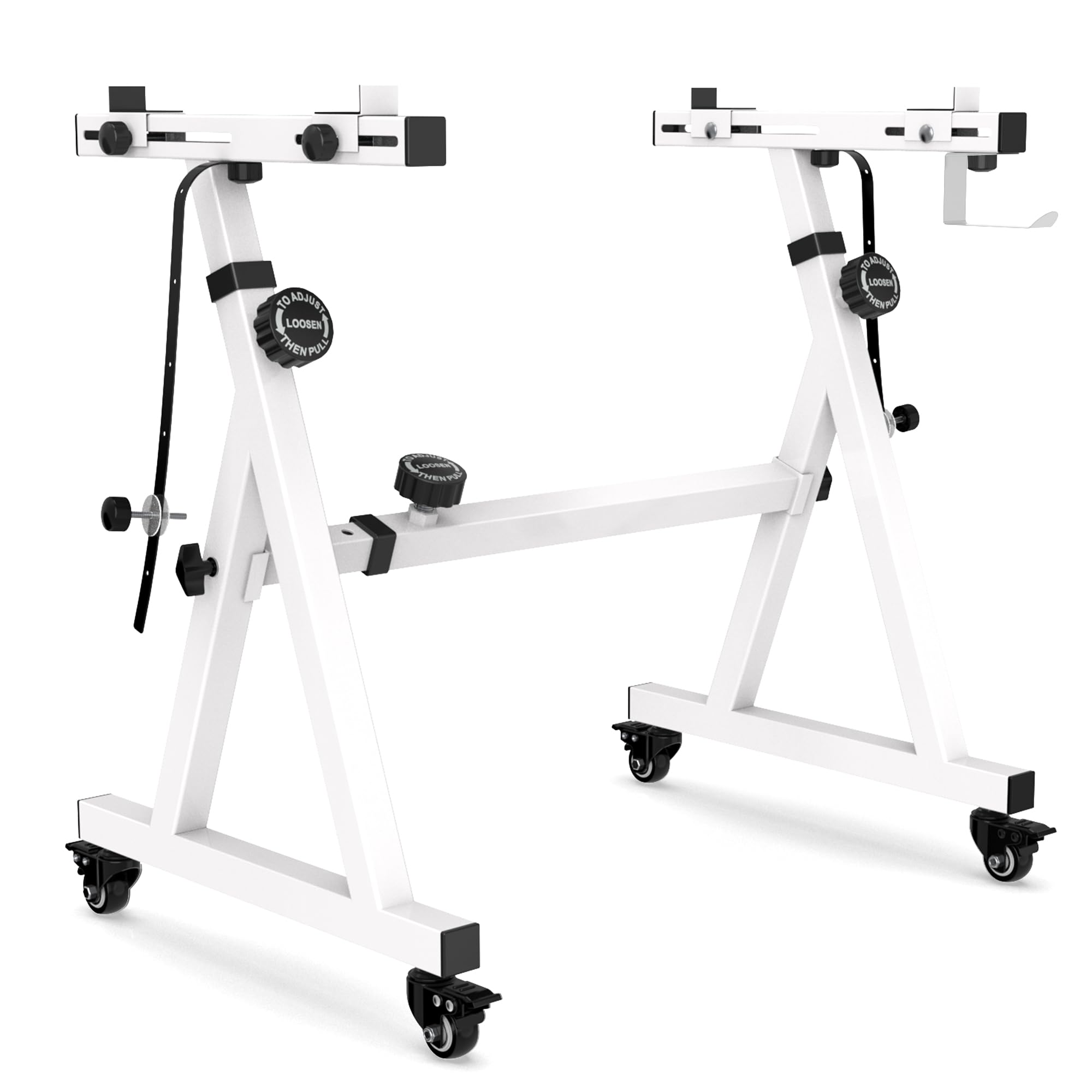 Support de clavier Vhffoso, universel, réglable en hauteur et largeur, pour claviers de 54 à 88 touches, avec support de piano en Z, charge maximale de 100 kg, blanc, en plastique