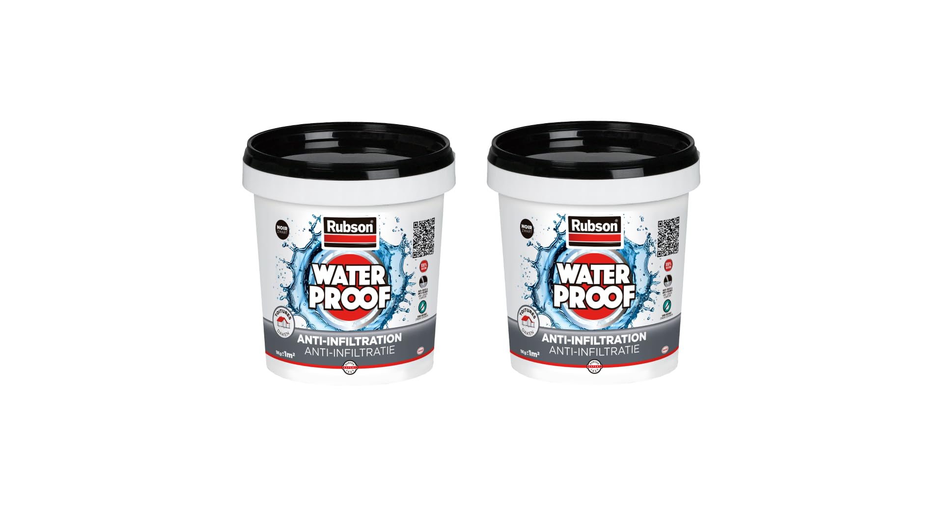 Rubson revêtement noir de réparation étanchéité toiture silicone 1kg