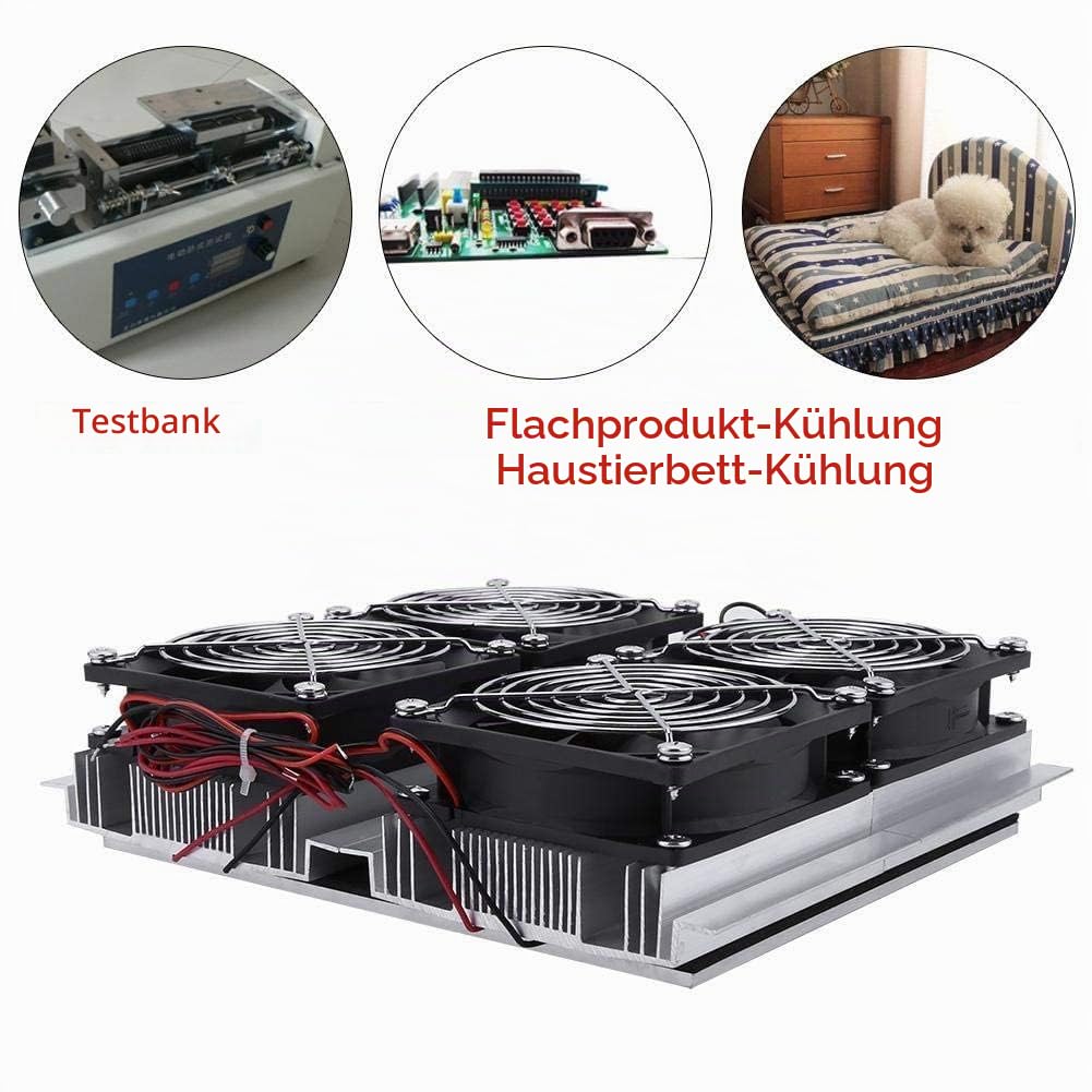 240W Hochleistungs-Halbleiter-Kühlungs-thermoelektrischer Peltier-Kühlplatten-Kühler mit dem Fan, schwarz