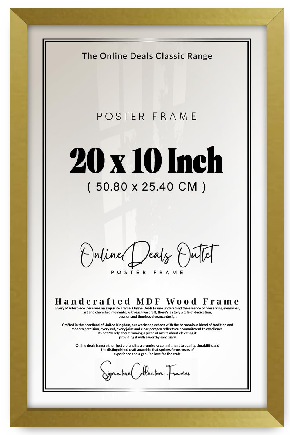 Plain Gold Online Deals | Mdf Picture Frame (50.80 X 25.40 Cm) 10 Inch X 20 Inch For Office Certificates & Diplomas, Elegant Finish, Secure Hanging For Home & Office [ Gold ]