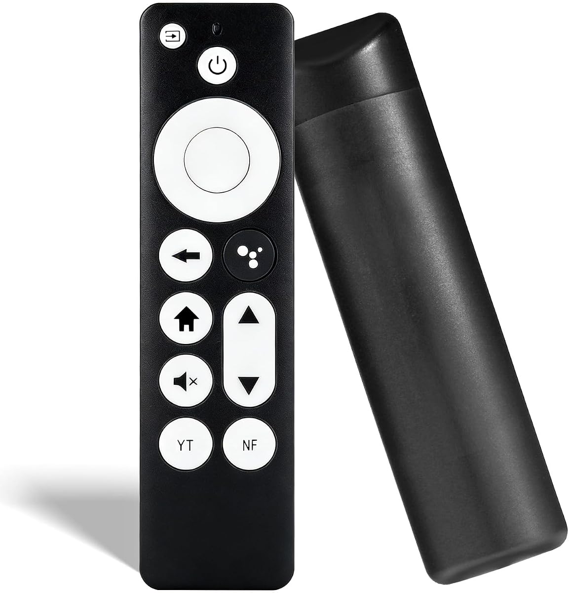 Voice Remote Replacement for Google TV Streamer & Chromecast 4K HD | Voice assistant remote with streaming app key buttons, fits Google TV Streamer 4K & Chromecast 4K HD Snow, G9N9N compatible