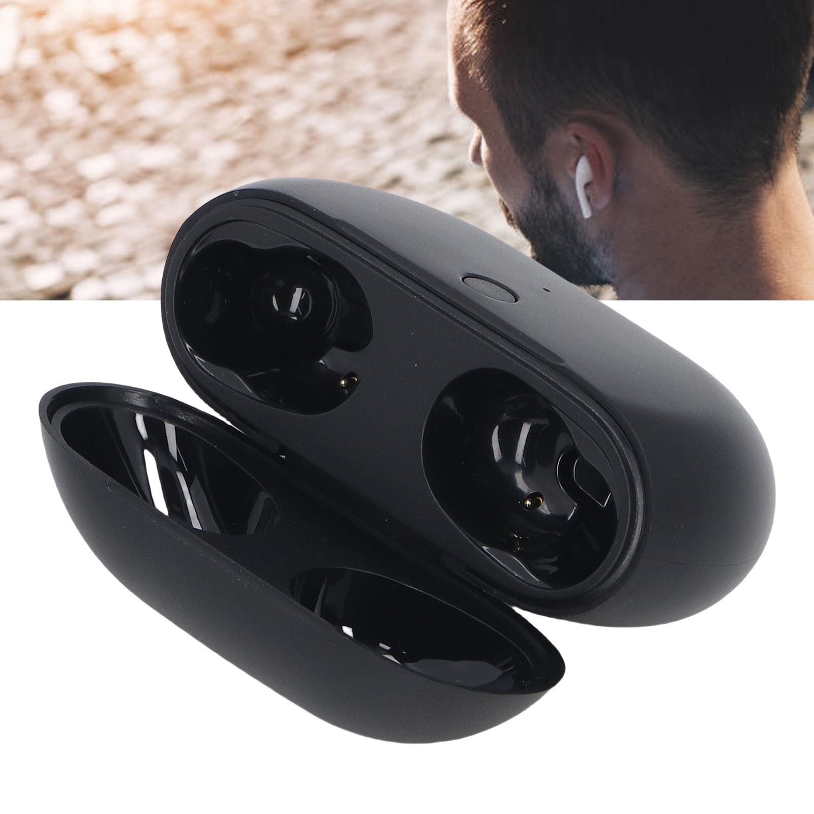 Tosuny Custodia di Ricarica per Auricolari Bluetooth, 660mAh Sostitutiva | USB C Charging Box for Buds Wireless Earbuds, Black ABS Material, Portable