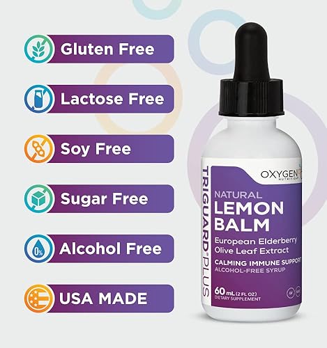 Miniatura 4 de TriGuard Lemon Balm Plus - Extracto de bálsamo de limón, saúco, extracto de hoja de olivo, tintura de 2 onzas líquidas  Para calmar, aliviar el