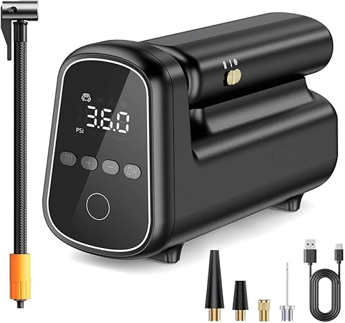 Inflador de neumáticos Bomba de aire portátil compresor eléctrico inalámbrico SOWINK 150 PSI actualizado 2024 7800mAh batería recargable, inflado