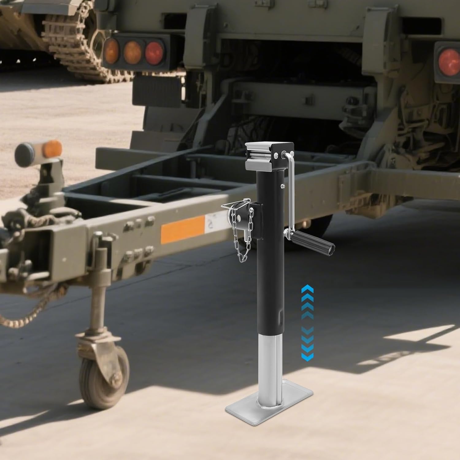 2000 lbs Trailer Jack Heavy Duty, Weld-On Pipe Mount Swivel Trailer Tongue Jack with Support Base for Utility Boat Yacht RV Car Trailers 10" Vertical Travel