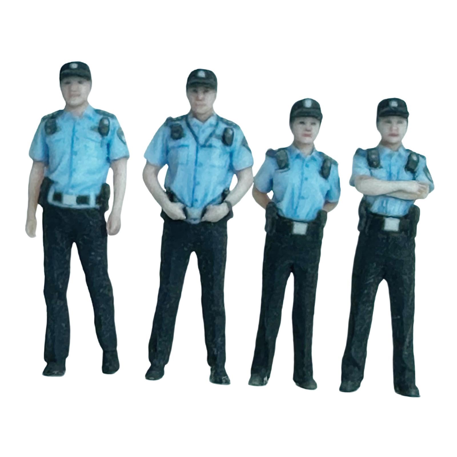 Figurines d'agents de police miniatures 20mm pour maquette de bâtiment (Lot de 4)