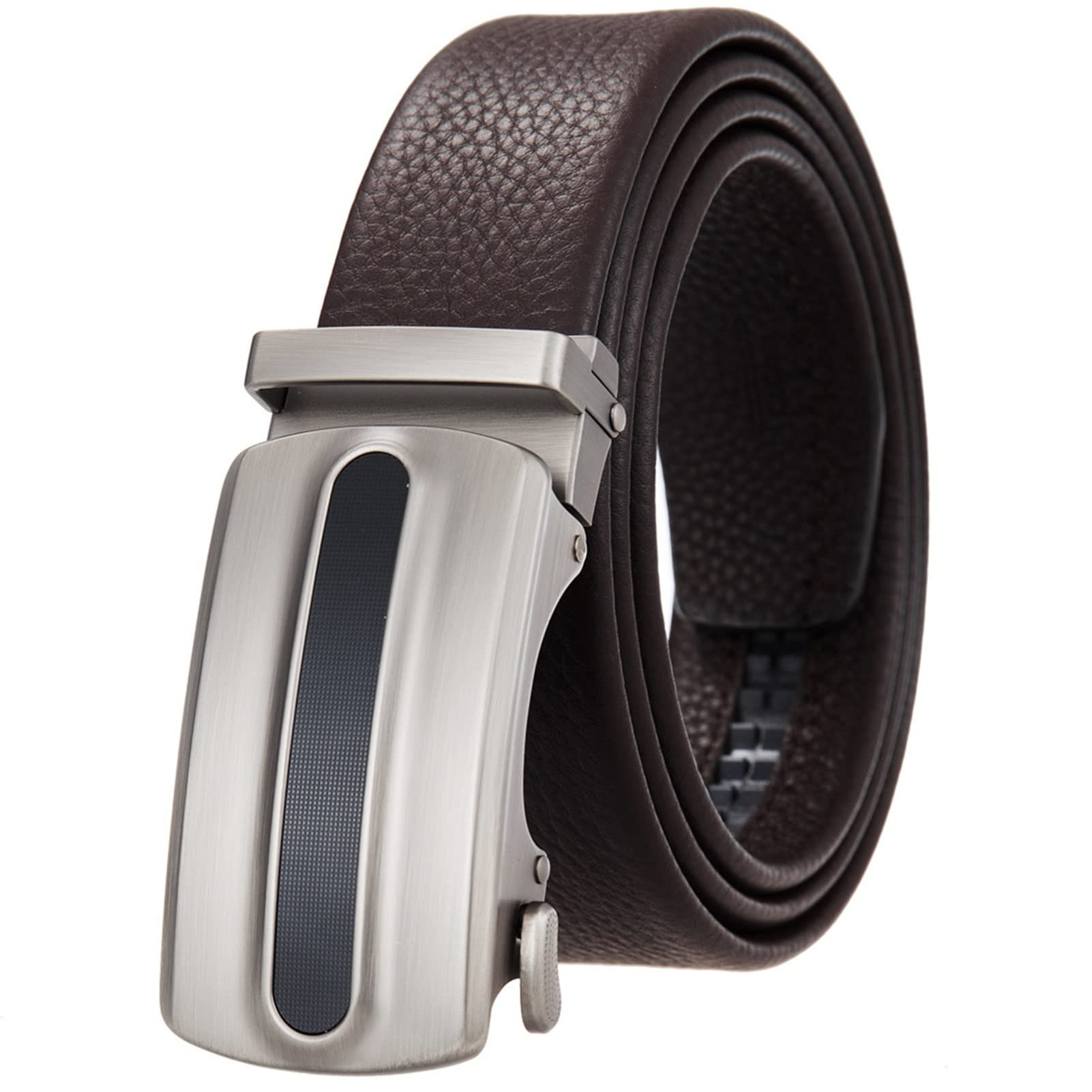 Cinturones de Hombre, Deslizante Gotas automáticas de folleto de Hebilla. (Color : B, Size : 125cm)