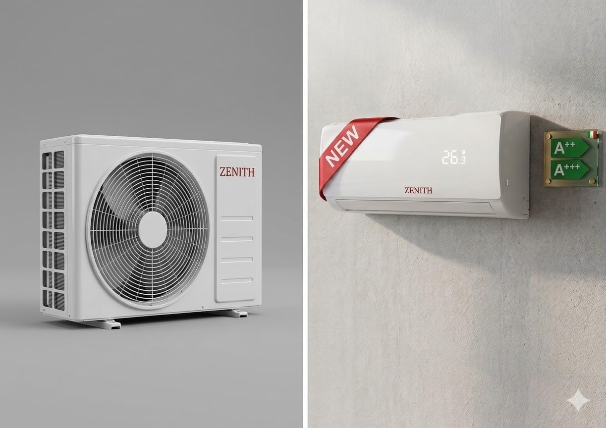 ZCLI09 Climatizzatore Condizionatore Inverter 9000 BTU Monosplit a Parete, Wi-Fi Integrato, Gas Ecologico R32, Pompa di Calore, Classe Energetica A++/A+++, Design Moderno Bianco