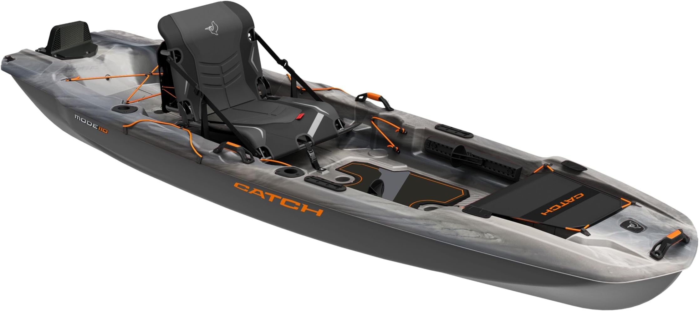 Pelican Catch Mode 110 Premium Angler Kayak - Fishing Kayak with Lawnchair seat - 10.5 ft - Venom/Magnetic Grey