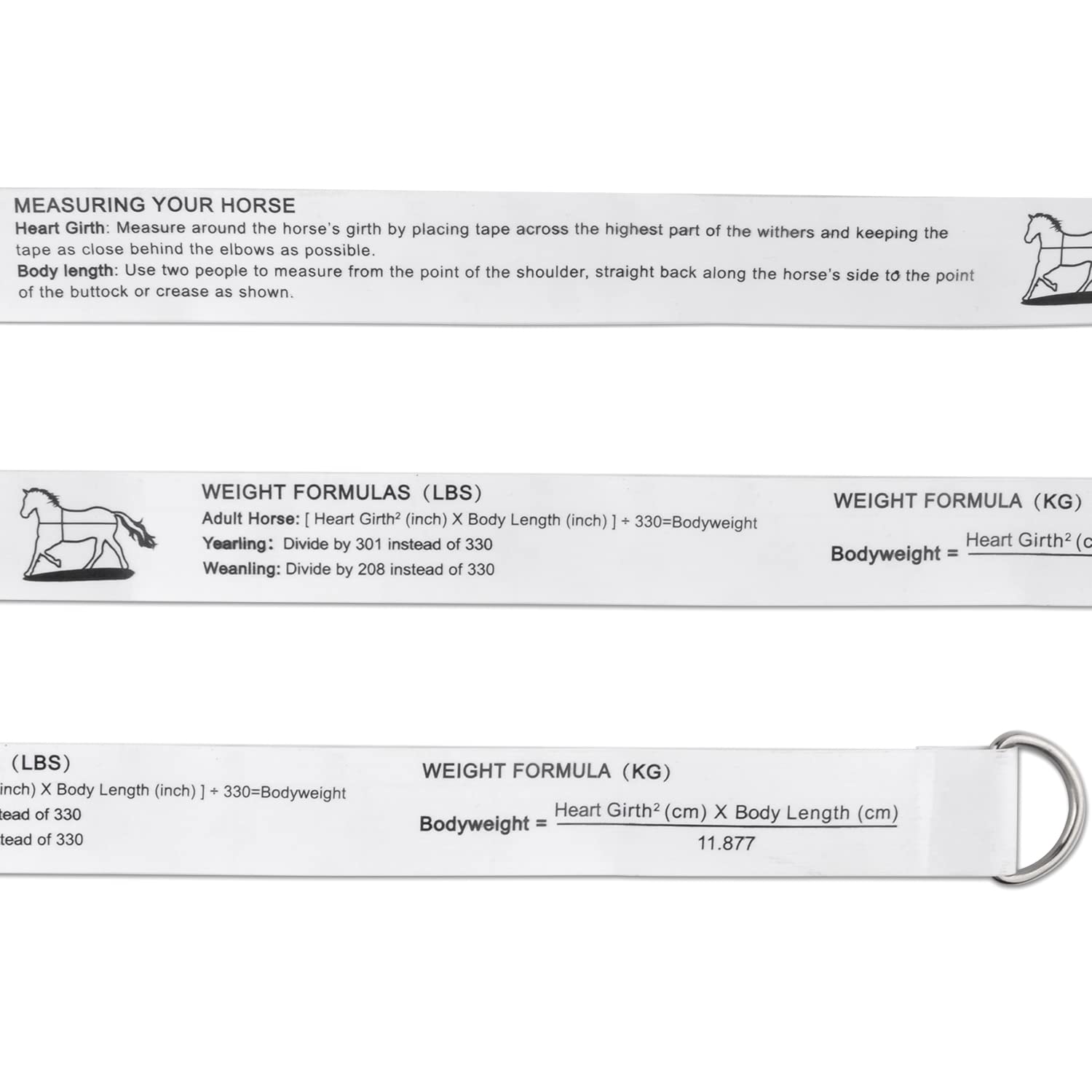WINTAPE Metro a nastro per cavalli (2,2 metri), cavallo e pony, peso del metro a nastro, portatile, per cavalli