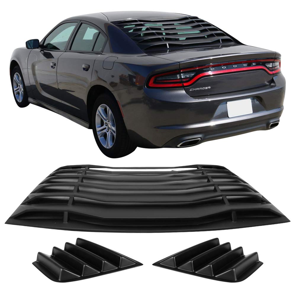 Buy IKON MOTORSPORTS, Window Louver Compatible With 20112022 Dodge Charger, V1 Style,Rear