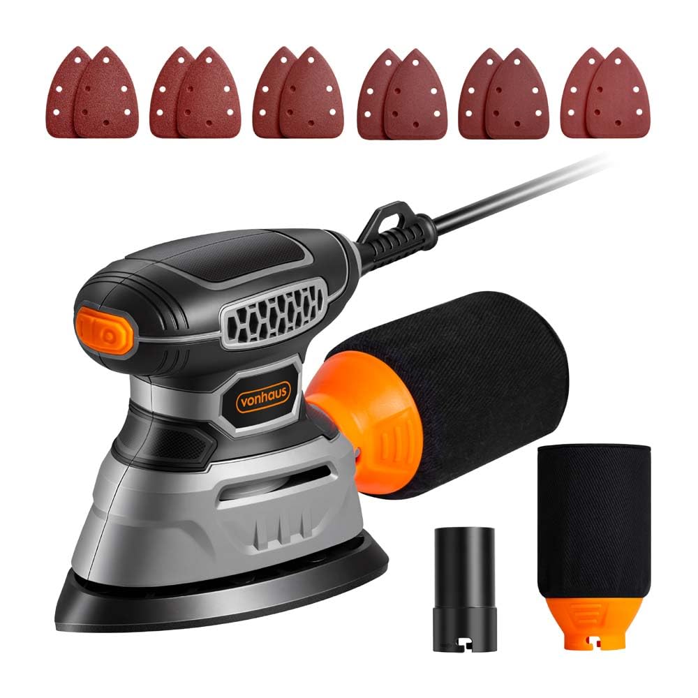 VonHaus - 140W Detail Palm Sander - Grey
