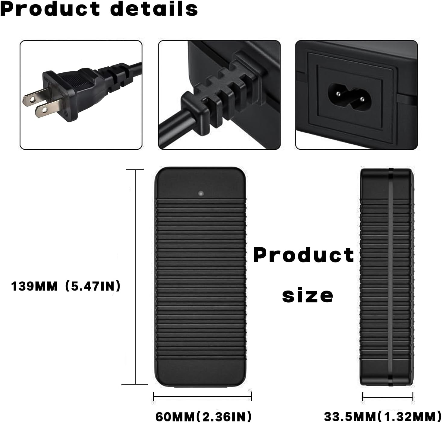 QDD 14.6V 5A Battery Charger for 12V 12.8V 14.6V LiFeP04 Battery, Input 100-240V AC-DC DC 5.5 x 2.1 mm Connector, Charge Port for 4S LiFep04 Battery Pack