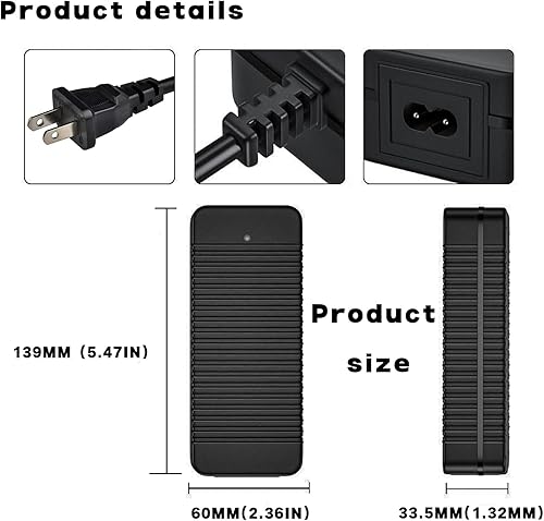 Miniatura 5 de QDD DC 12.6V 5A 12.6V 5A Li- Ion Cargador de batería ACDC 12.6V5A Li- ion Cargador de batería AC 100-240V con DC5.0.197 * 0.083 in Conector