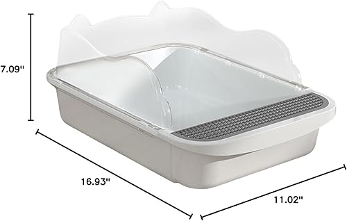Miniatura 8 de KLKCMS Caja de arena semicerrada para mascotas y gatos, contenedor de inodoro antiadherente de alta cara, suministros para mascotas, bandeja de