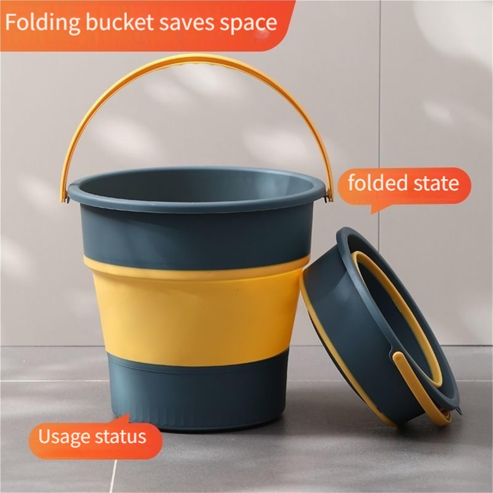 Cubo Plegable Multifuncional de 2 uds, Cubo Pesca portátil Grueso Gran Capacidad for Almacenamiento Agua al Aire Libre for Coche para Lavado Camping(Pink-10L)