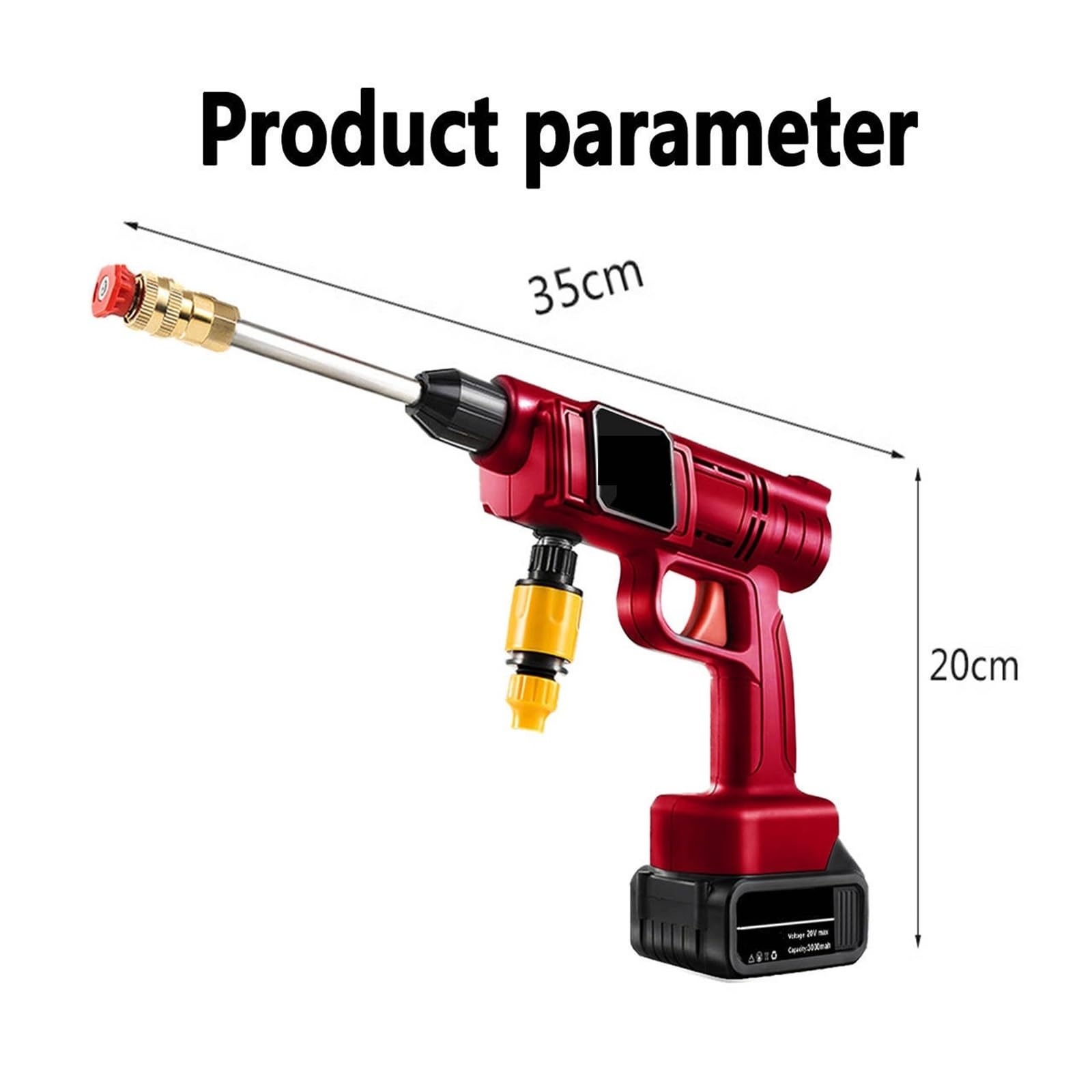 Pulverizador Inalámbrico De Alta Presión For Lavadora Coches, Suministros Pistola Lavado A Vapor, Máquina Limpieza con Caja Plástico For Batería 18V Potente Chorro A PresióN
