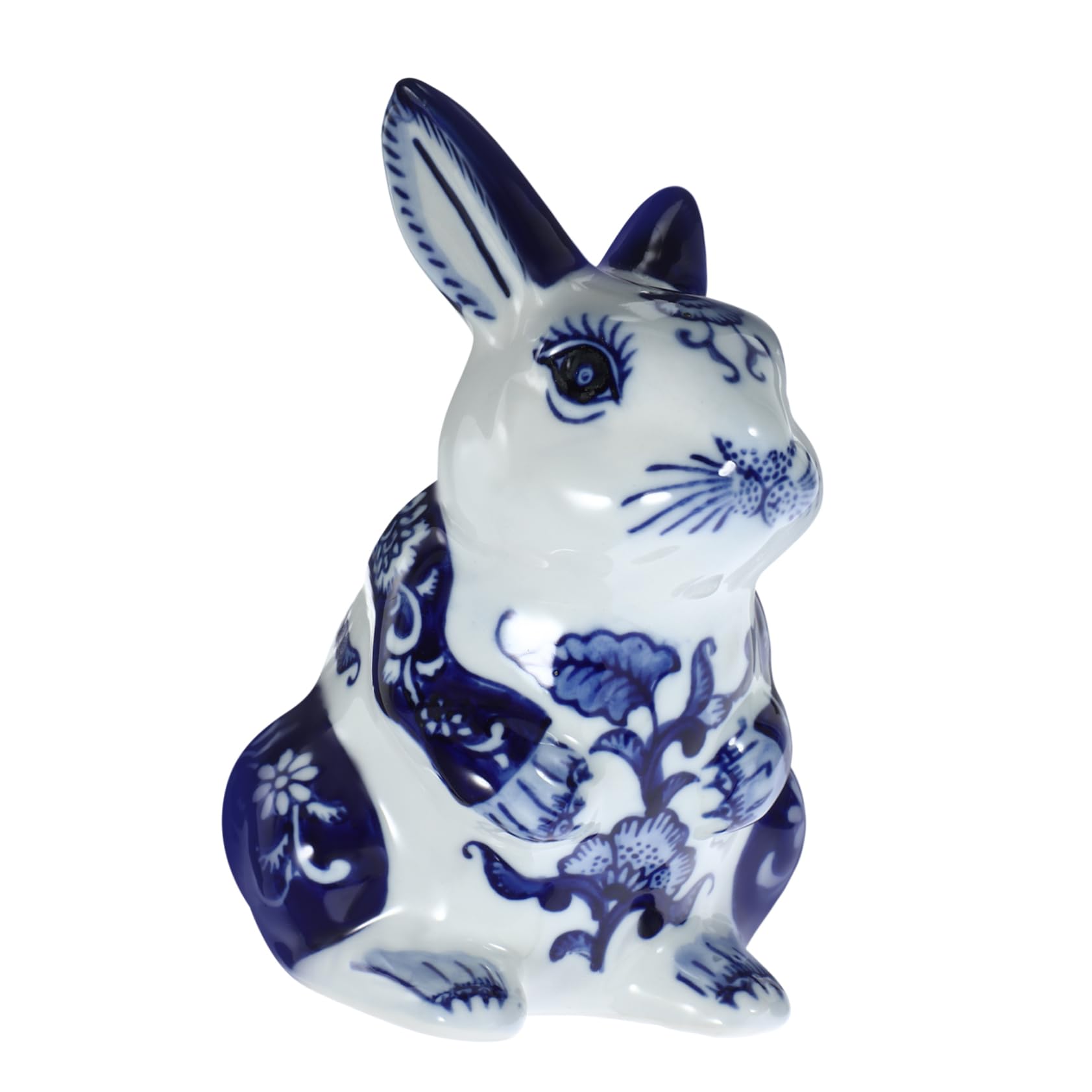 VALICLUD Sculpture de Lapin en Céramique Bleu Pâle pour Décoration Intérieure Élégante, Ornement Animalier Adorable pour Salon et Décoration de Table